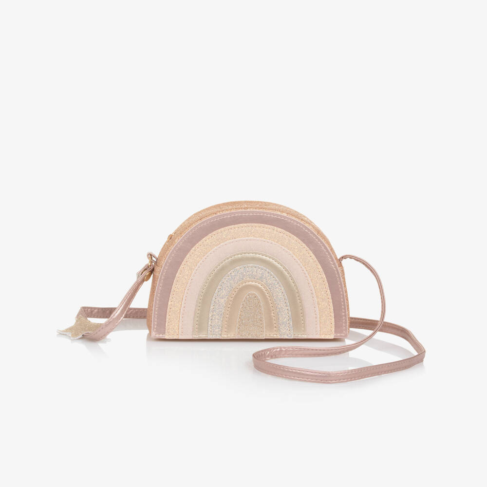 Mimi & Lula-Girls Pink Glitter Rainbow Bag (17cm) | Childrensalon
