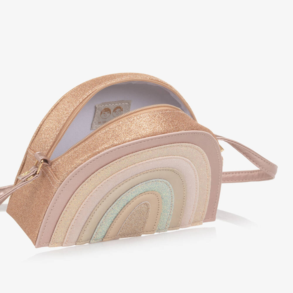 Mimi & Lula-Girls Pink Glitter Rainbow Bag (17cm) | Childrensalon
