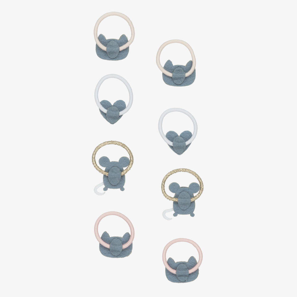 Mimi & Lula-ربطات شعر بتصميم قطط وفئران لون ذهبي وزهري للبنات (عدد 8) | Childrensalon