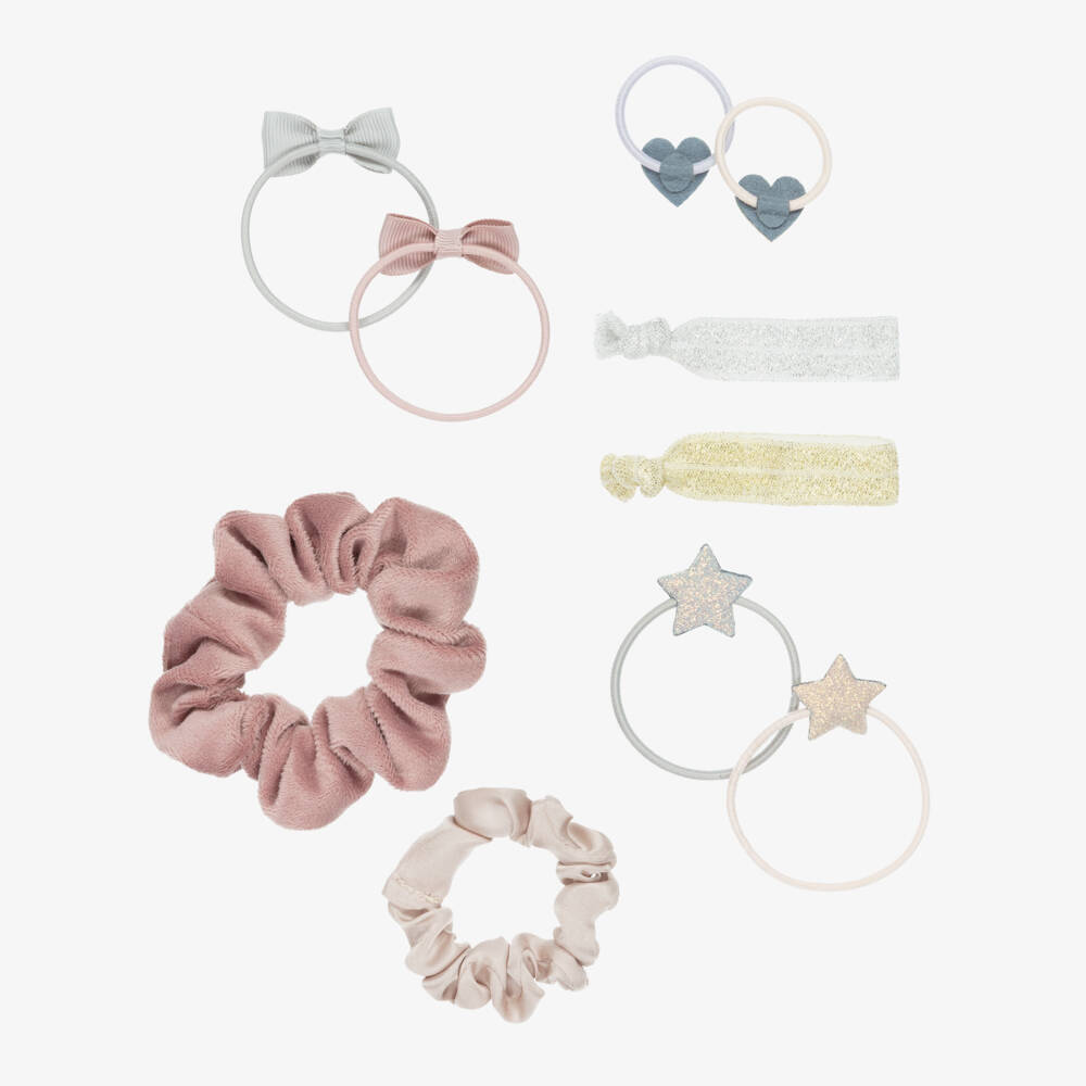 Mimi & Lula-Girls Pink Hair Elastics in Tulle Pouch (10 Pack) | Childrensalon