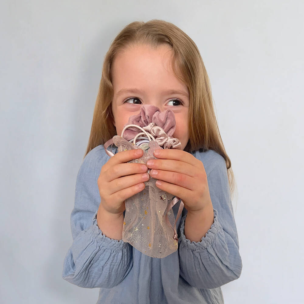 Mimi & Lula-Girls Pink Hair Elastics in Tulle Pouch (10 Pack) | Childrensalon
