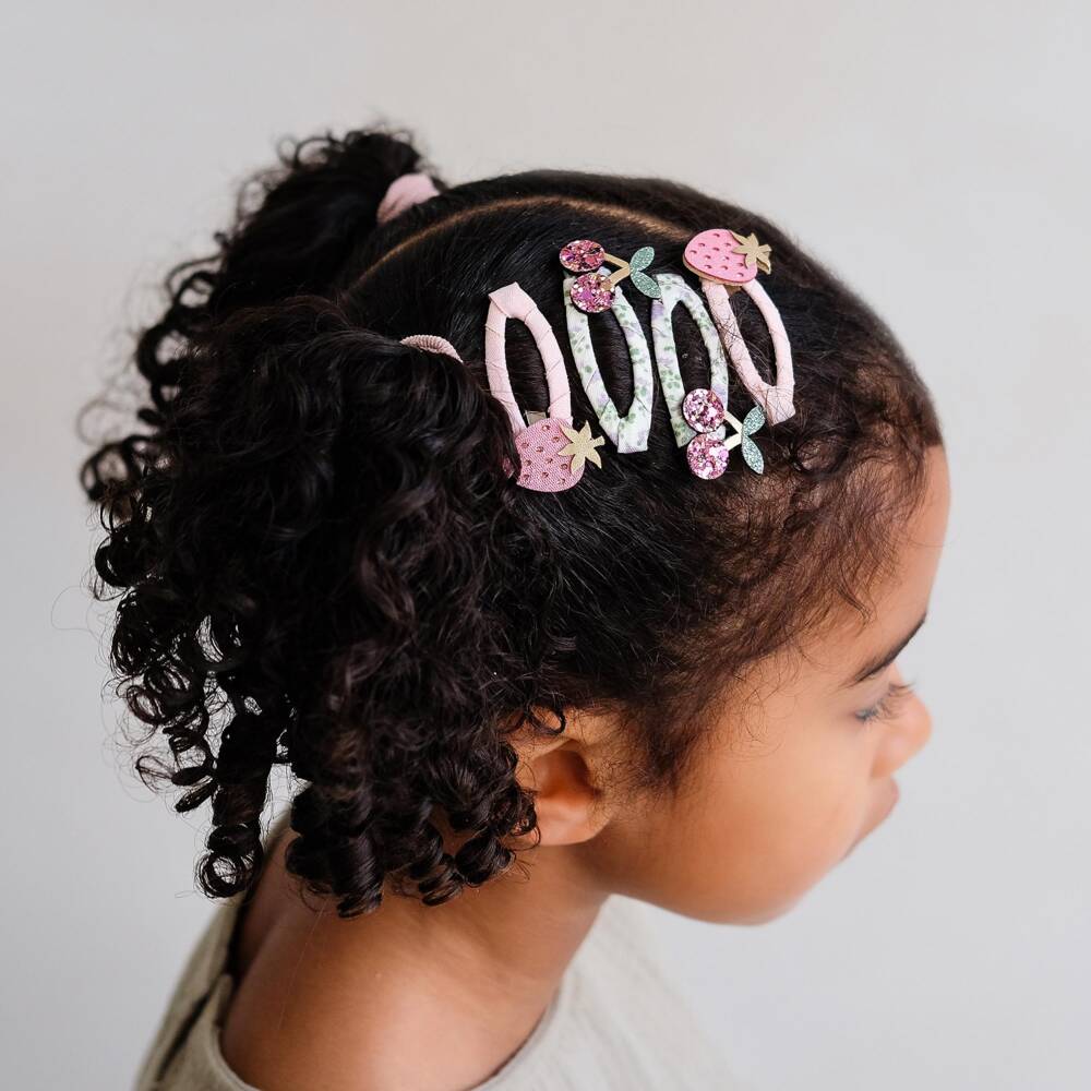 Mimi & Lula-Заколки для волос с летними фруктами розовые и фиолетовые для девочек (4шт) | Childrensalon