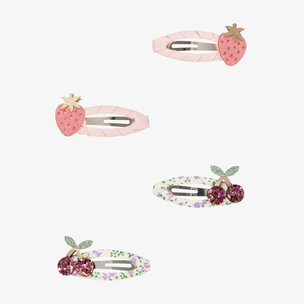 Mimi & Lula-Girls Pink & Purple Summer Fruit Hair Clips (4 Pack) | Childrensalon