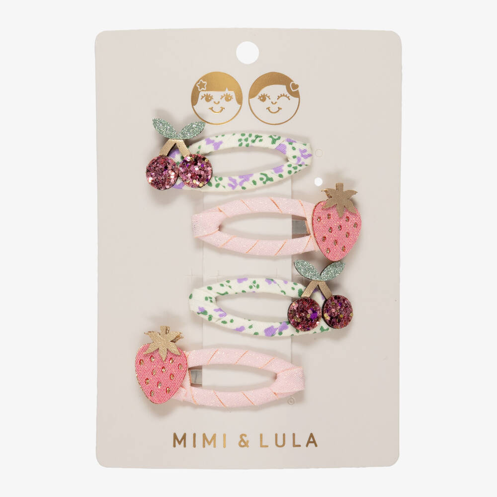 Mimi & Lula-مشابك شعر بطبعة فواكه صيفية للبنات (4 قطع) | Childrensalon