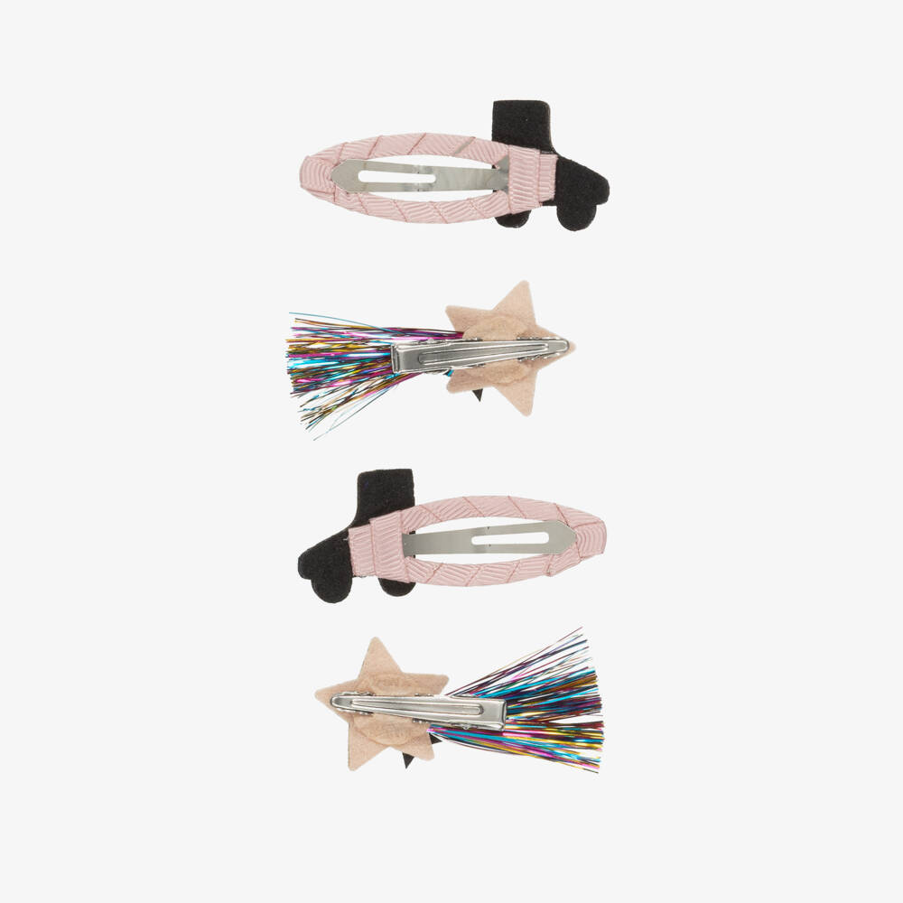 Mimi & Lula-Girls Pink Roller Disco Hair Clips (4 Pack) | Childrensalon