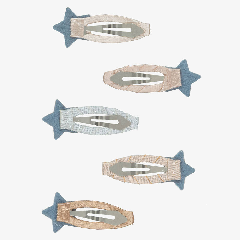 Mimi & Lula-مشابك شعر بتصميم نجوم لامعة لون زهري للبنات (عدد 5) | Childrensalon