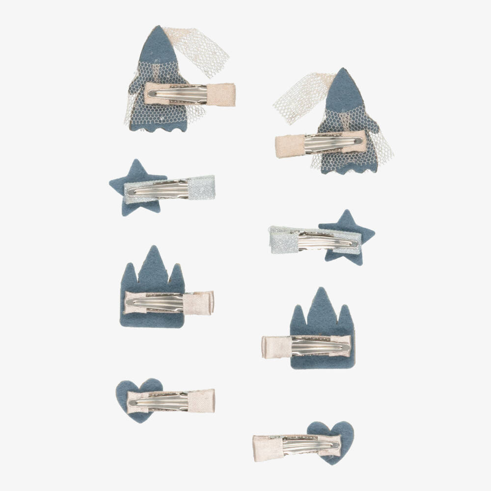 Mimi & Lula-مشابك شعر بتصميم الأميرة والقصر لون زهري وفضل للبنات (عدد 8) | Childrensalon