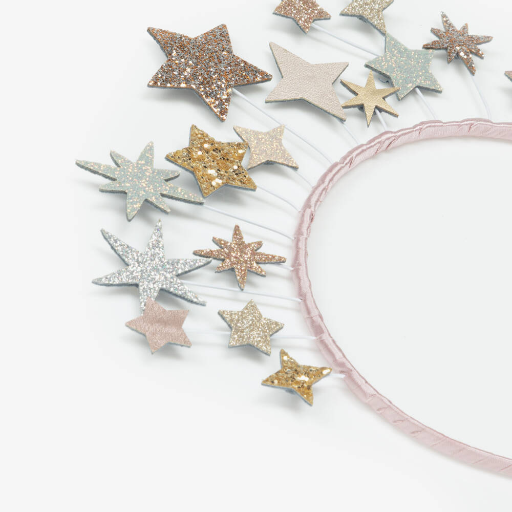 Mimi & Lula-Girls Pink Star Embellished Hairband | Childrensalon