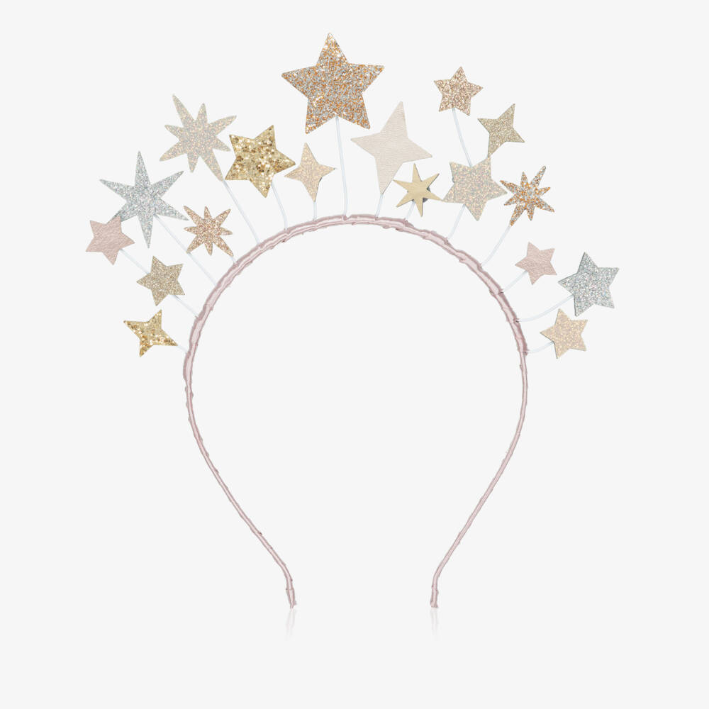 Mimi & Lula-Girls Pink Star Embellished Hairband | Childrensalon