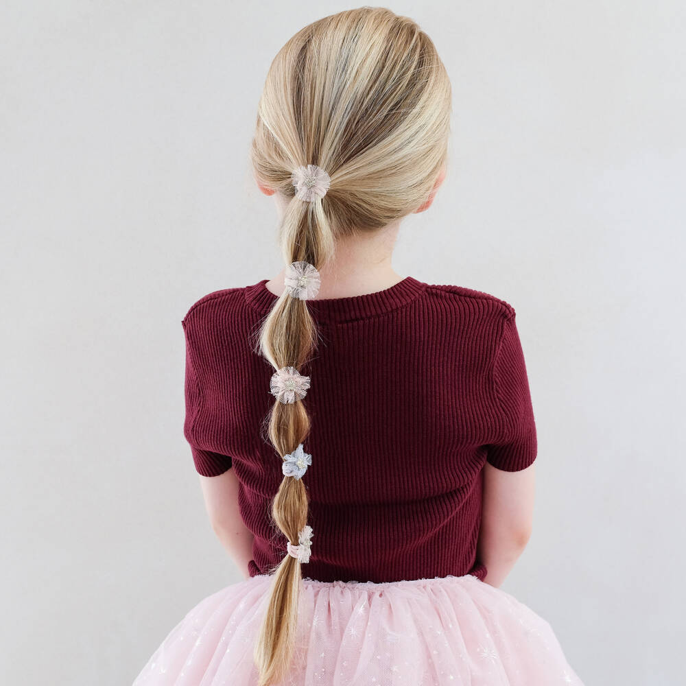 Mimi & Lula-Girls Pink Star & Tulle Hair Elastics (8 Pack) | Childrensalon