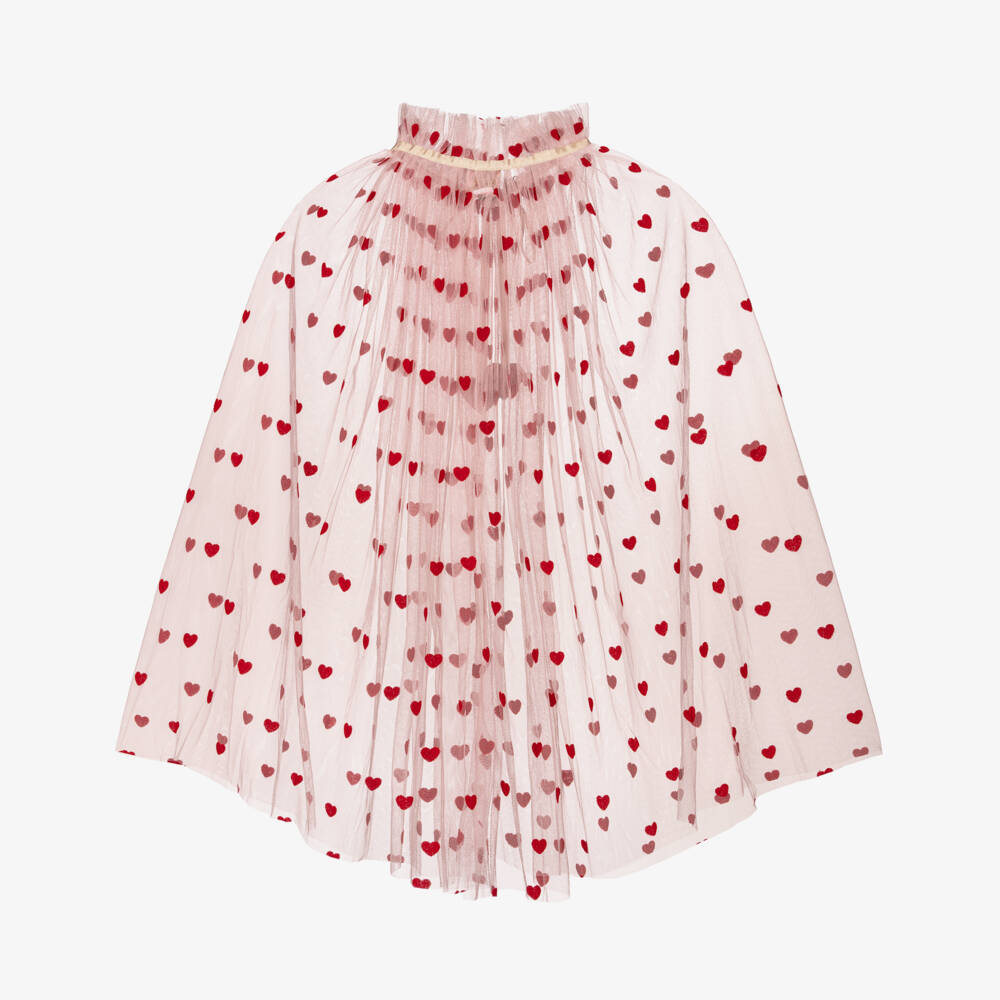 Mimi & Lula-كيب تول مزين بقلوب مخمل لون زهري للبنات | Childrensalon