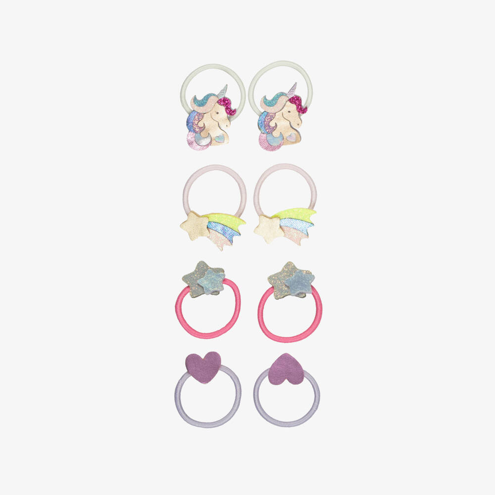 Mimi & Lula-Girls Pink Unicorn Mini Hair Elastics (8 Pack) | Childrensalon