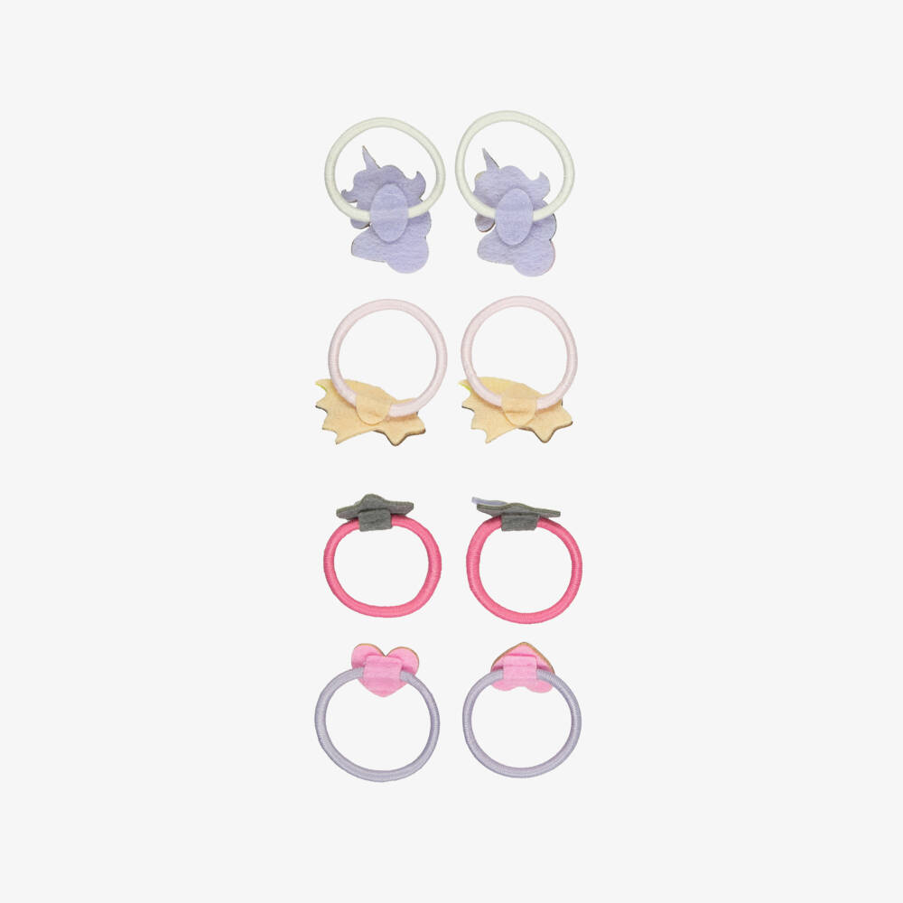 Mimi & Lula-Girls Pink Unicorn Mini Hair Elastics (8 Pack) | Childrensalon