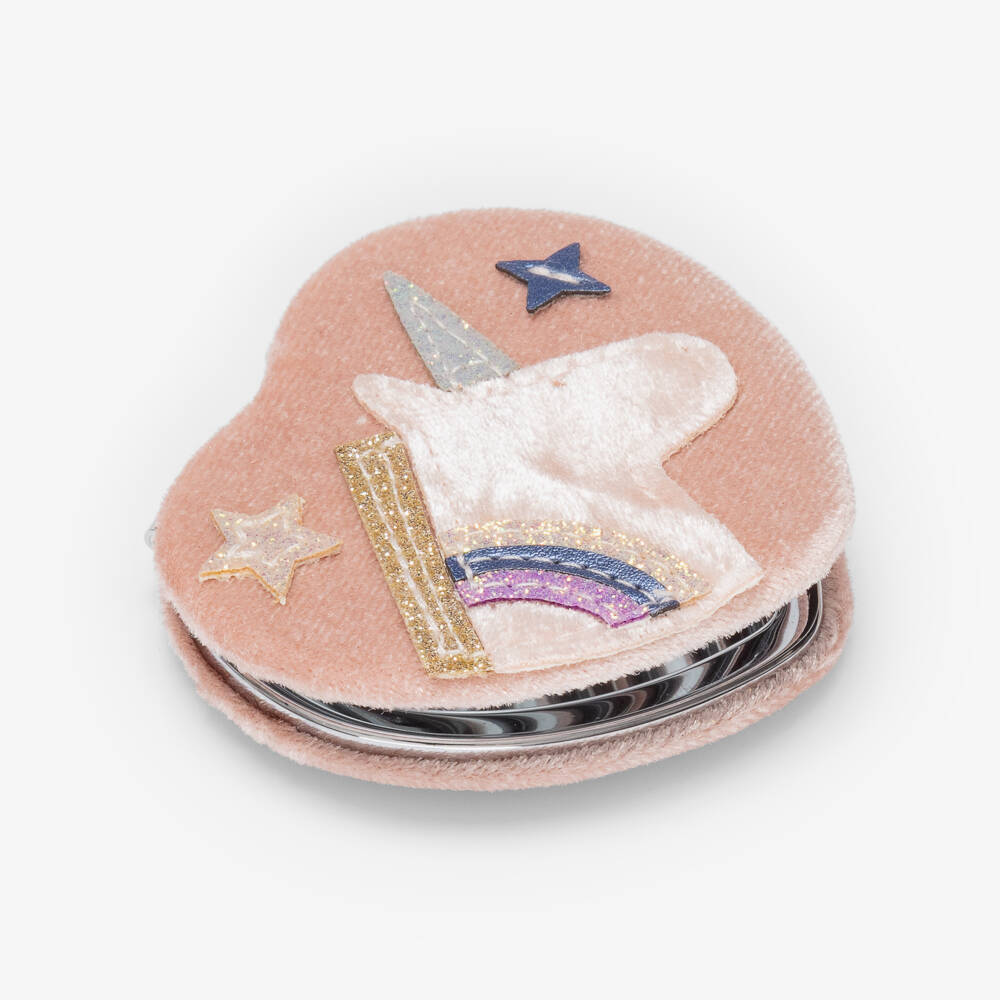 Mimi & Lula-Girls Pink Unicorn Pocket Mirror (7cm) | Childrensalon
