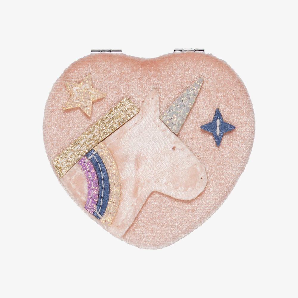Mimi & Lula-Girls Pink Unicorn Pocket Mirror (7cm) | Childrensalon