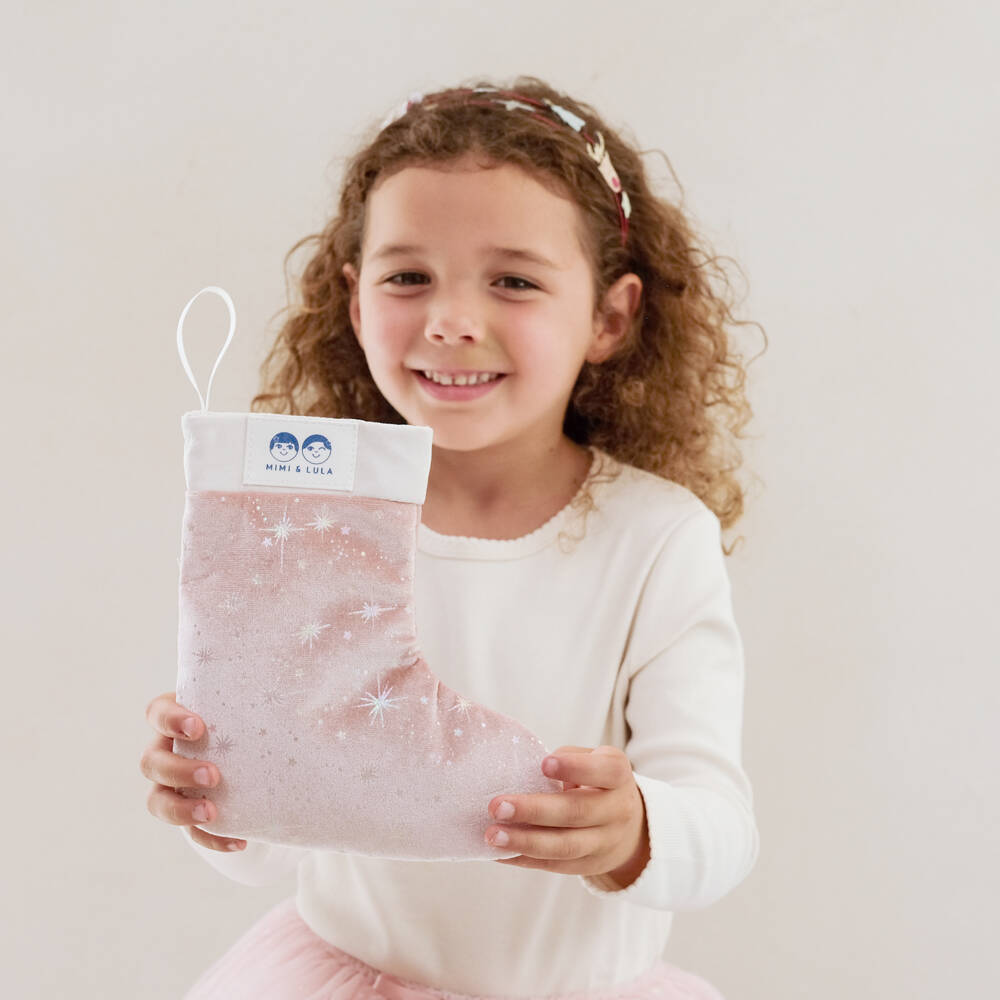 Mimi & Lula-Girls Pink Velvet Hair Accessories Filled Gift Stocking | Childrensalon