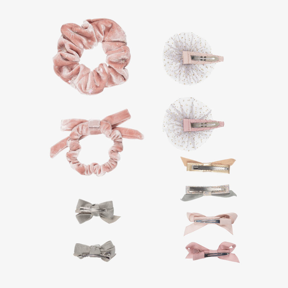 Mimi & Lula-Girls Pink Velvet Hair Accessories Filled Gift Stocking | Childrensalon