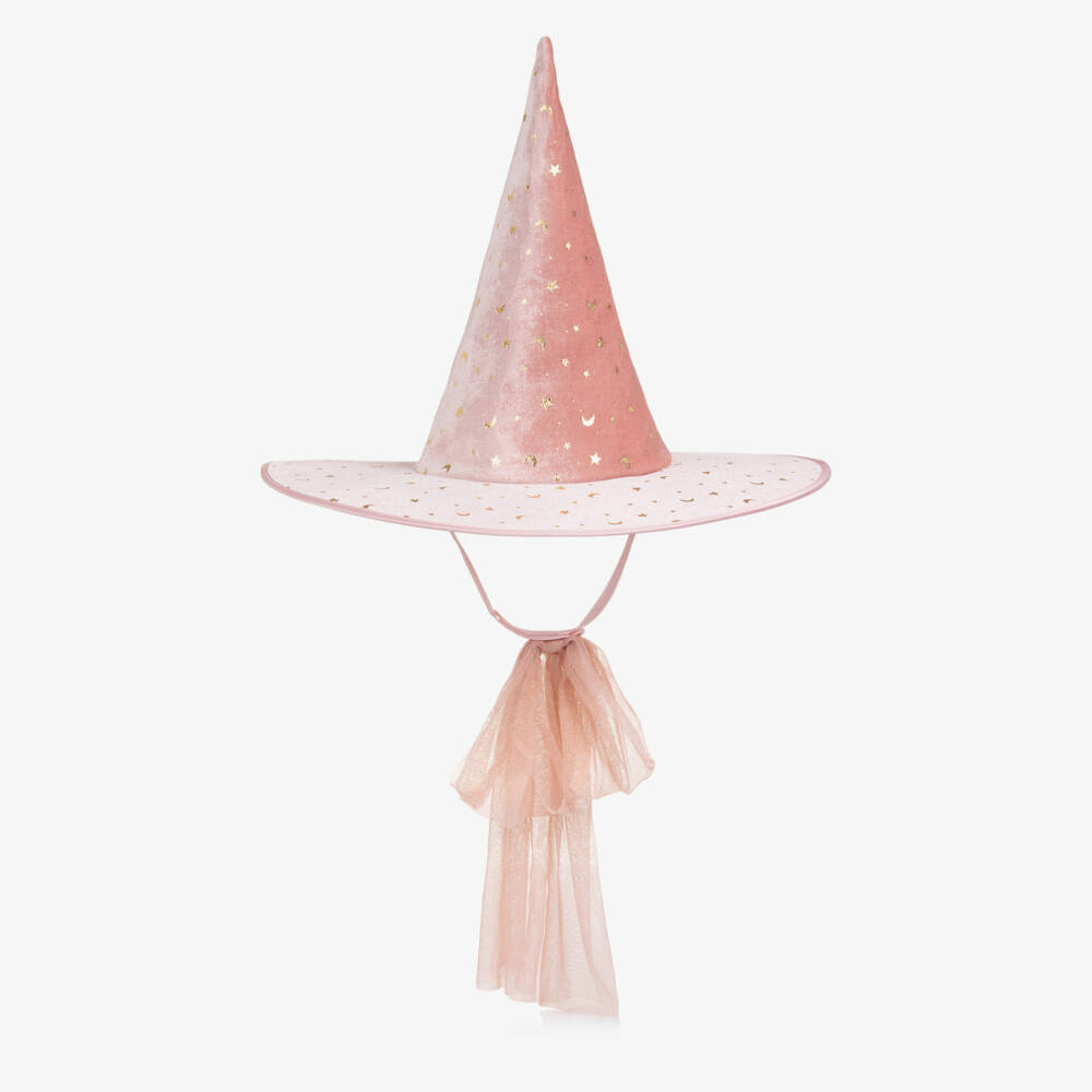 Mimi & Lula-Girls Pink Velvet Witch's Hat | Childrensalon