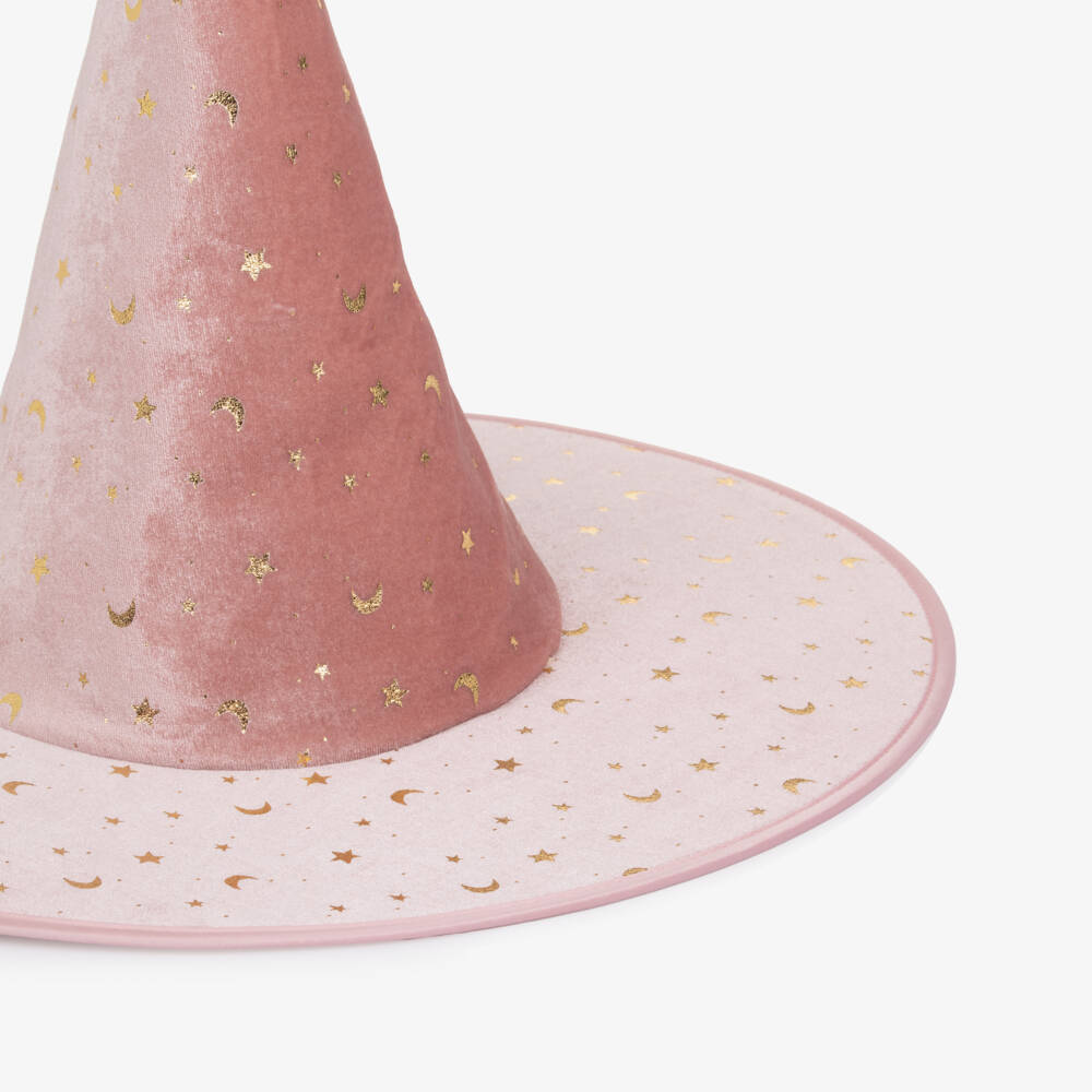 Mimi & Lula-Шляпа Ведьмы розовая бархатная для девочек | Childrensalon