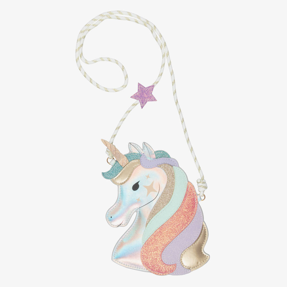 Mimi & Lula-Girls Purple Iridescent Unicorn Bag (22cm) | Childrensalon