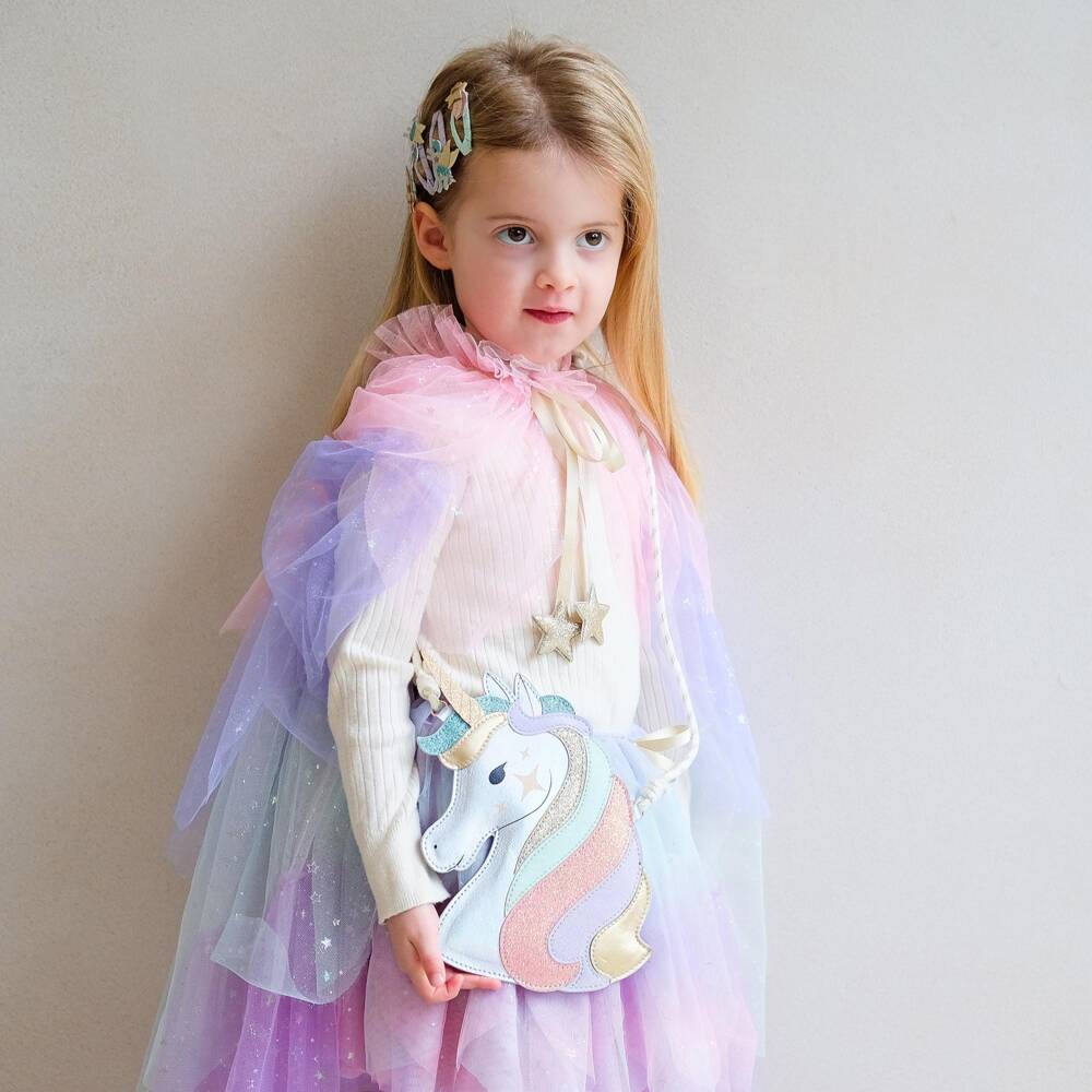 Mimi & Lula-Girls Purple Iridescent Unicorn Bag (22cm) | Childrensalon