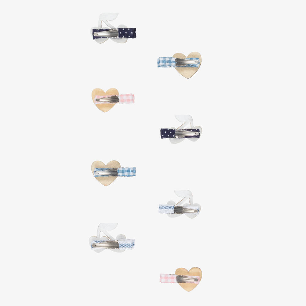 Mimi & Lula-Girls Red Cherries & Hearts Mini Hair Clips (8 Pack) | Childrensalon