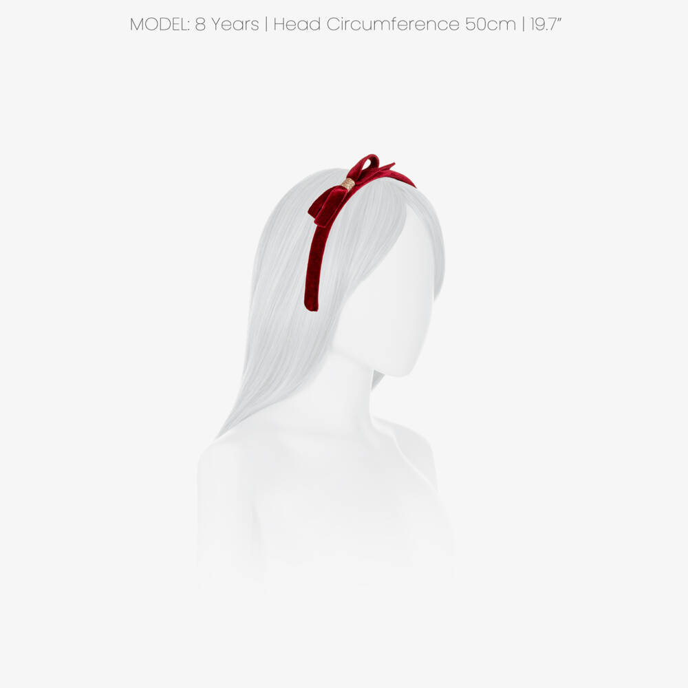 Mimi & Lula-Girls Red Velvet Bow Hairband | Childrensalon