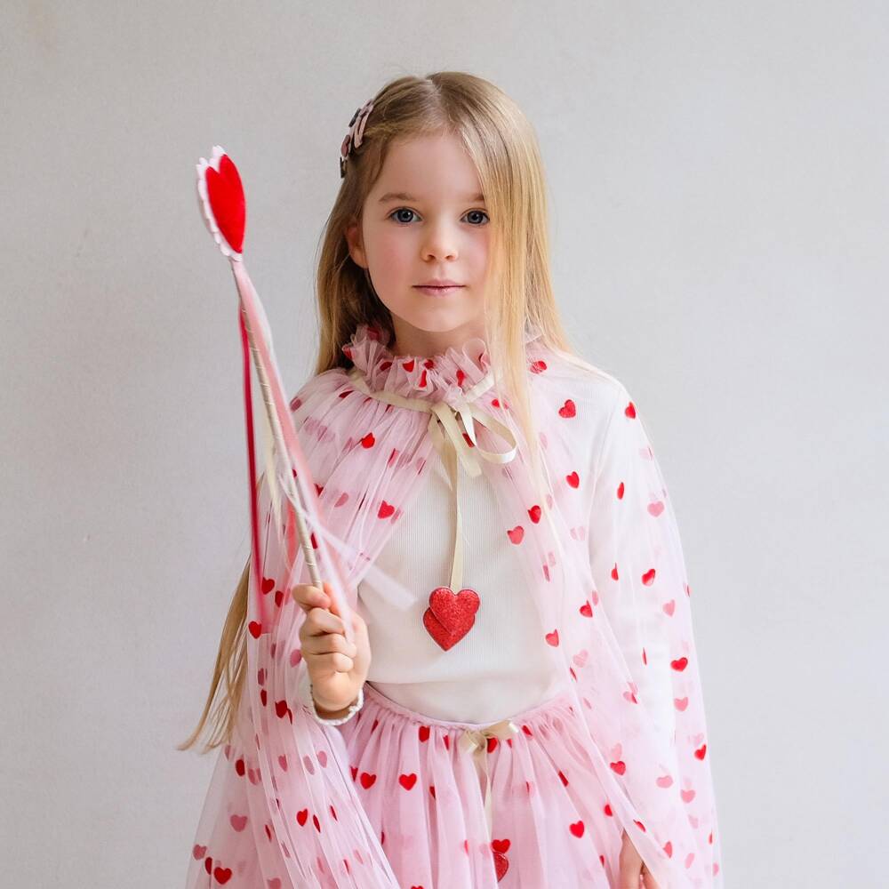 Mimi & Lula-Girls Red Velvet Heart Wand (40cm) | Childrensalon