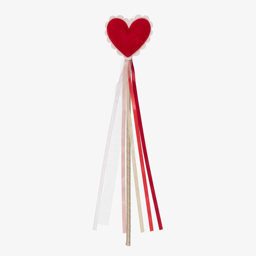 Mimi & Lula-Girls Red Velvet Heart Wand (40cm) | Childrensalon