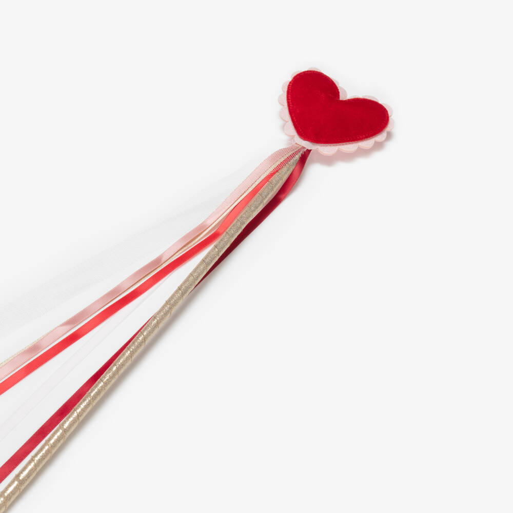 Mimi & Lula-Girls Red Velvet Heart Wand (40cm) | Childrensalon