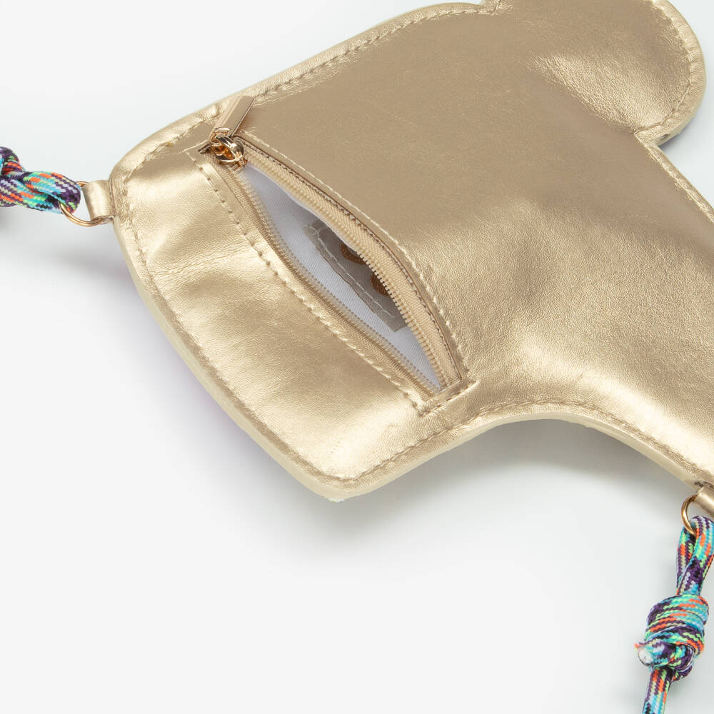 Mimi & Lula-حقيبة بتصميم حذاء تزلج لون فضي برّاق للبنات (19 سم) | Childrensalon