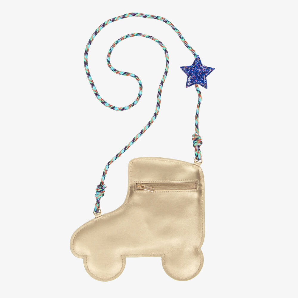 Mimi & Lula-حقيبة بتصميم حذاء تزلج لون فضي برّاق للبنات (19 سم) | Childrensalon