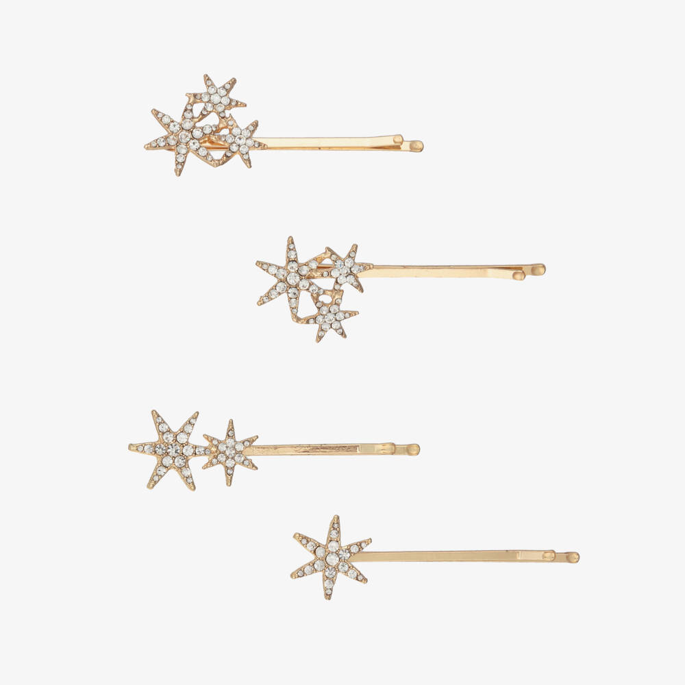 Mimi & Lula-Girls Sparkly Diamanté Star Hair Grips (4 Pack) | Childrensalon