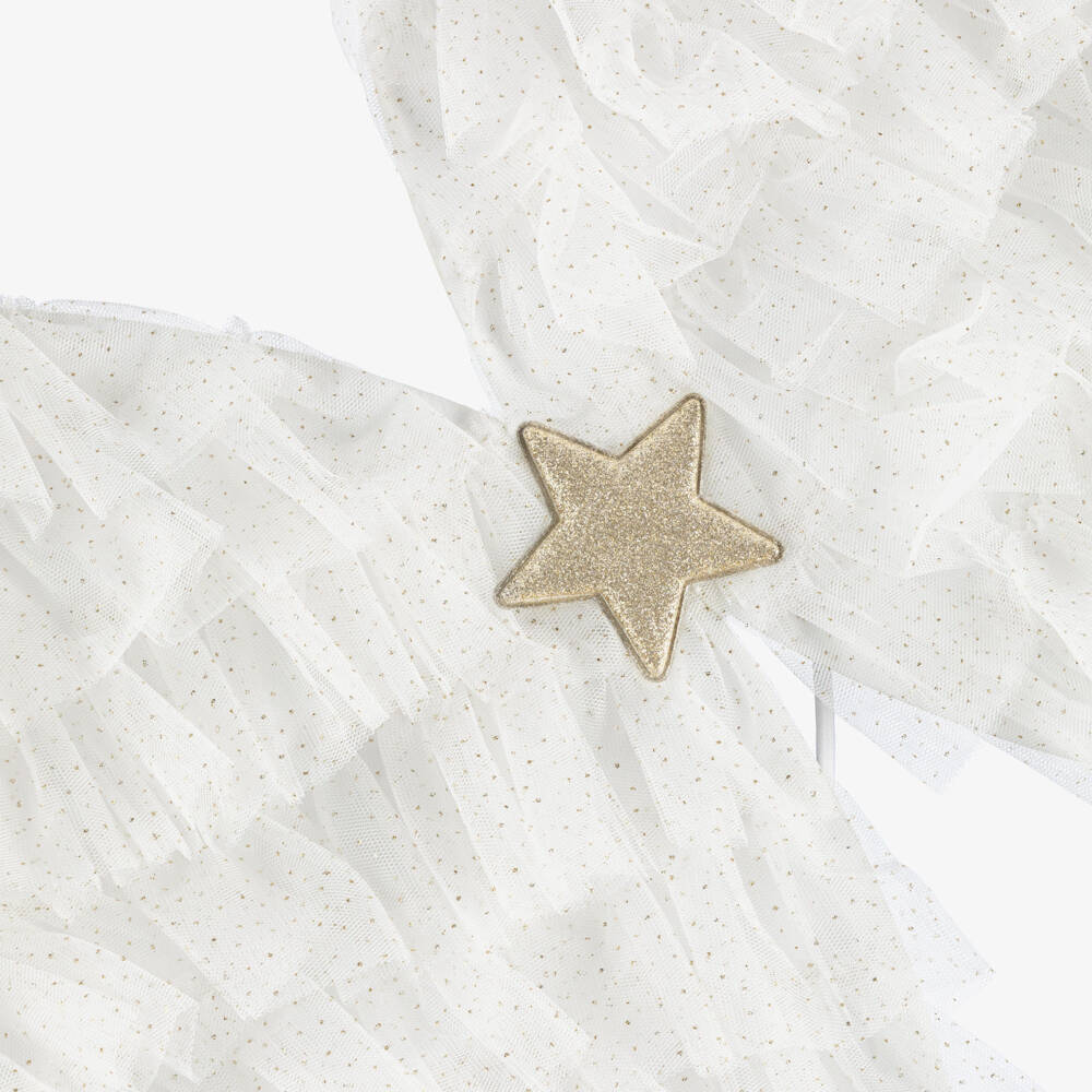 Mimi & Lula-Girls White Tulle & Gold Glitter Angel Wings | Childrensalon