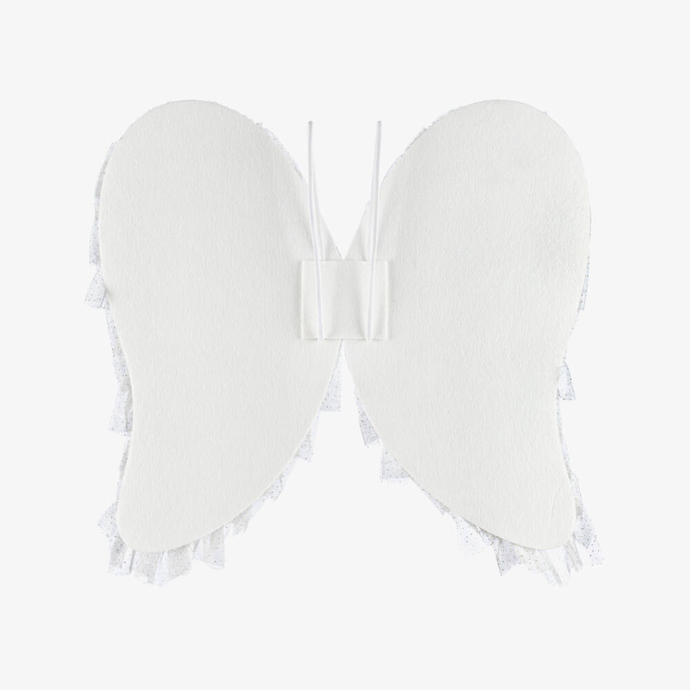 Mimi & Lula-Girls White Tulle & Gold Glitter Angel Wings | Childrensalon