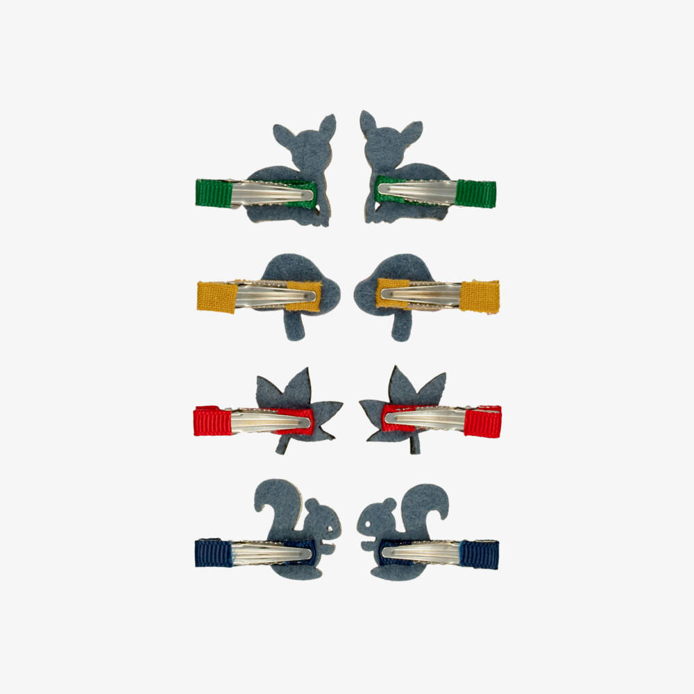 Mimi & Lula-Girls Woodland Themed Mini Hair Clips (8 pack) | Childrensalon