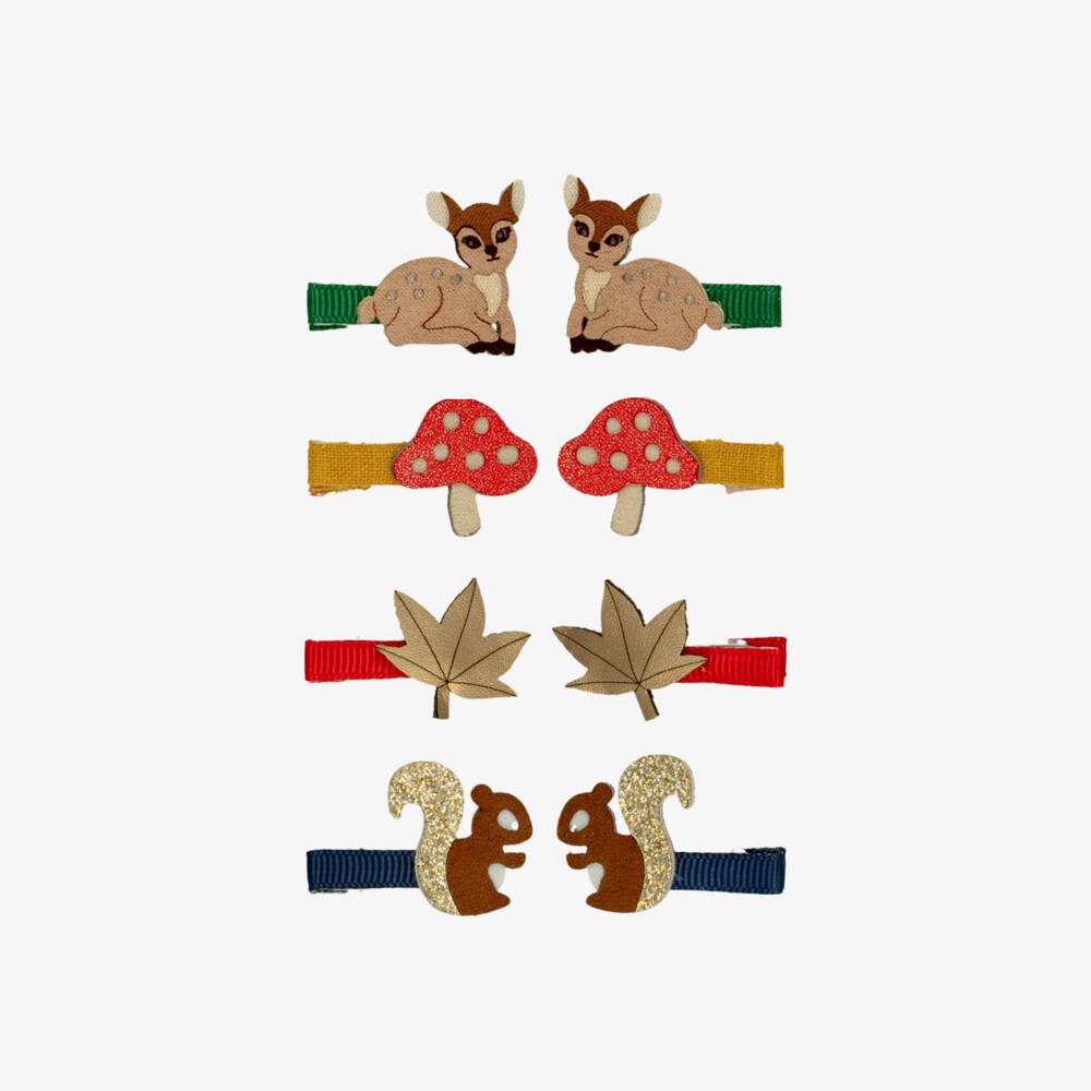 Mimi & Lula-Girls Woodland Themed Mini Hair Clips (8 pack) | Childrensalon