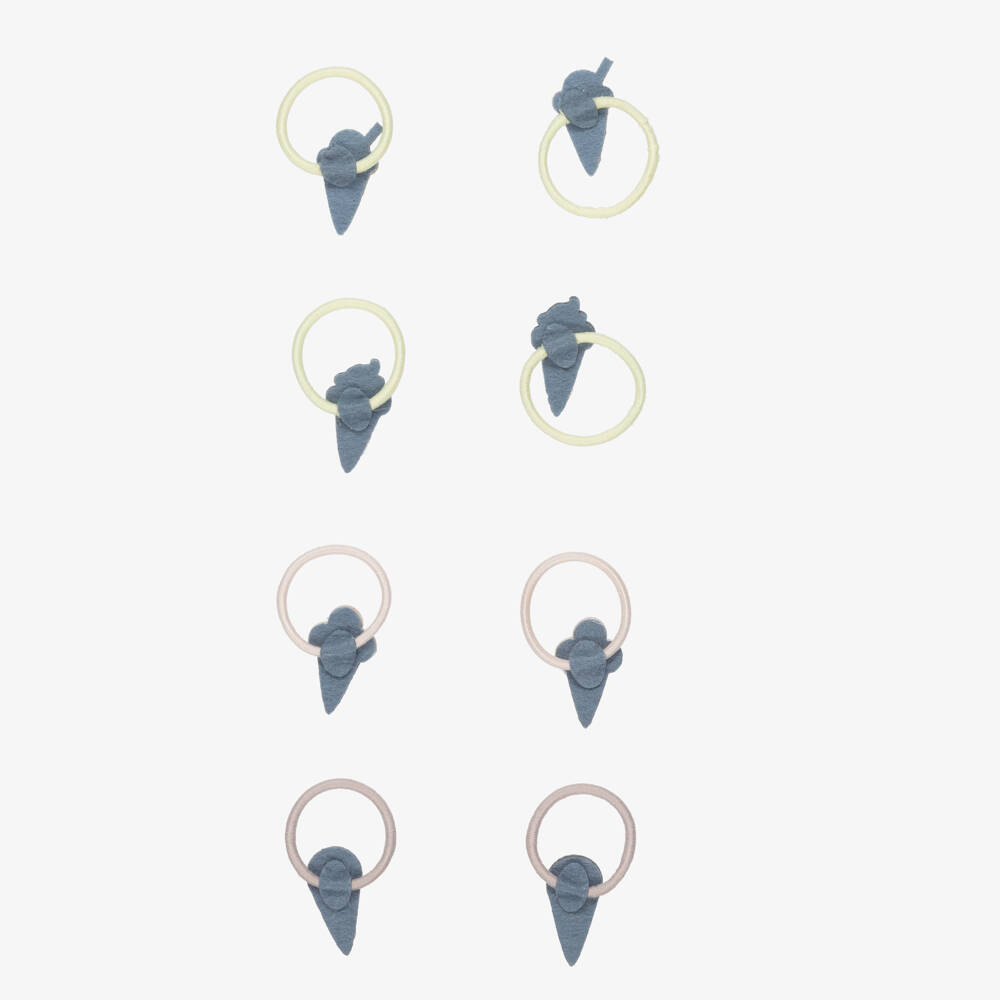 Mimi & Lula-Girls Yellow & Pink Ice Cream Mini Hair Elastics (8 Pack) | Childrensalon