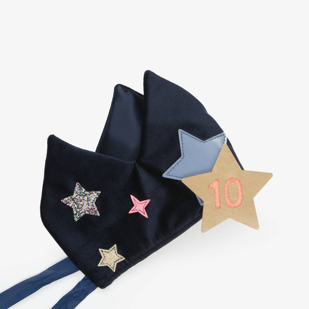 Mimi & Lula-تاج عيد ميلاد مخمل لون كحلي للبنات | Childrensalon