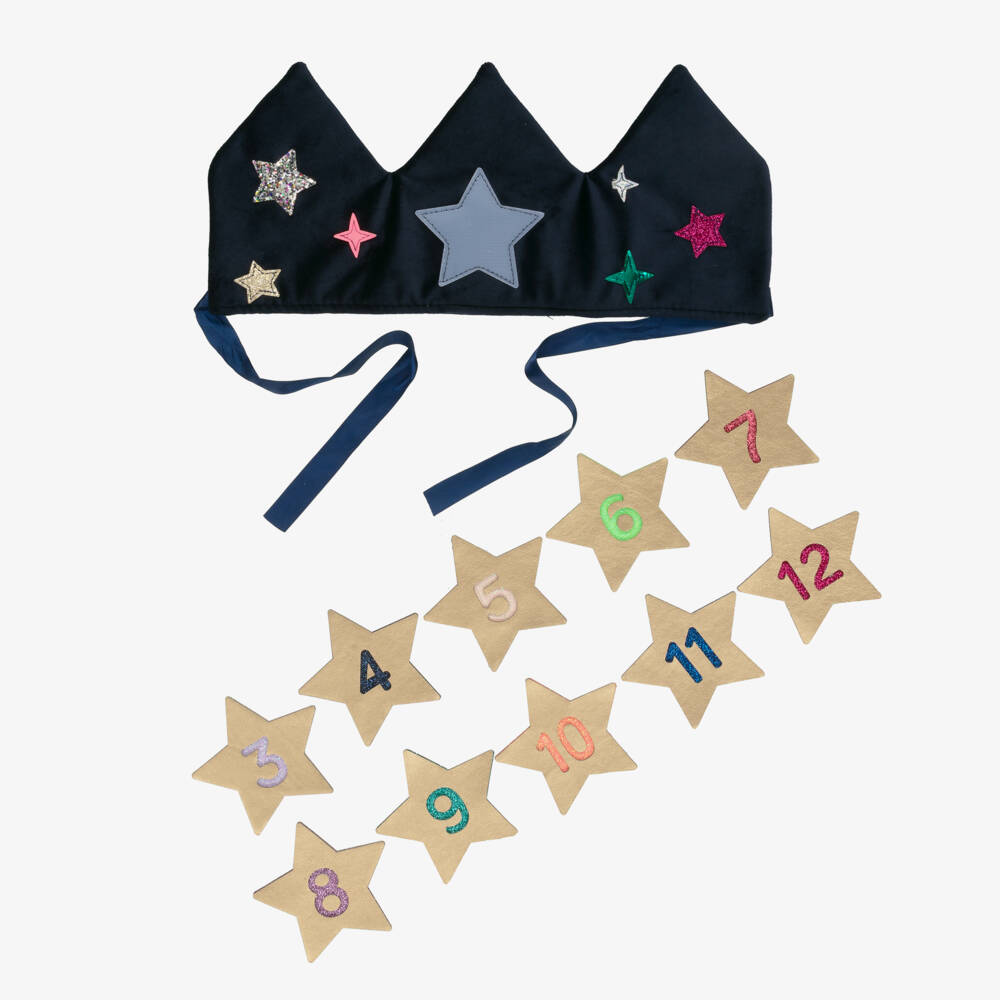 Mimi & Lula-تاج عيد ميلاد مخمل لون كحلي للبنات | Childrensalon
