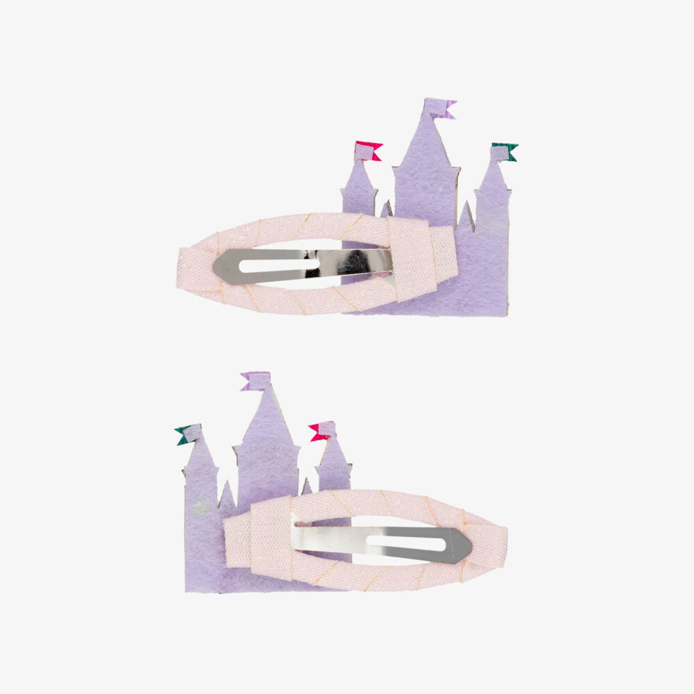 Mimi & Lula-Pink Fairytale Castle Hair Clips (2 pack) | Childrensalon