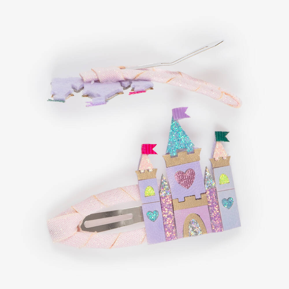 Mimi & Lula-Pink Fairytale Castle Hair Clips (2 pack) | Childrensalon