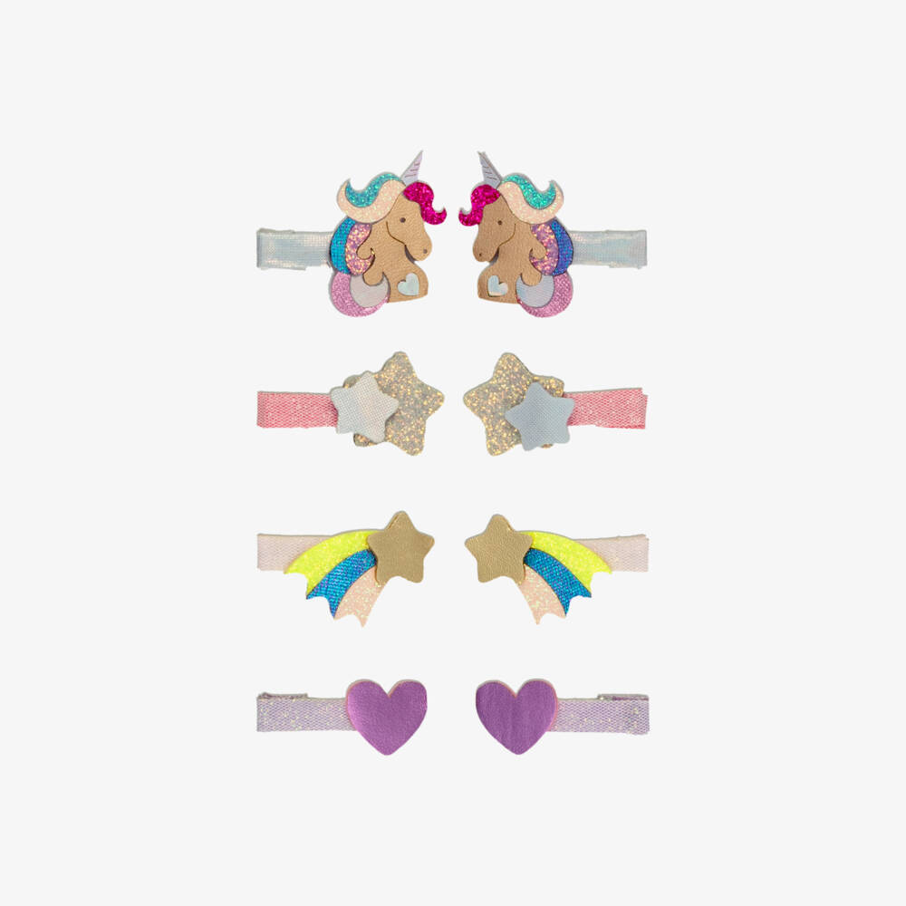 Mimi & Lula-Sparkly Unicornland Mini Hair Clips (8 pack) | Childrensalon