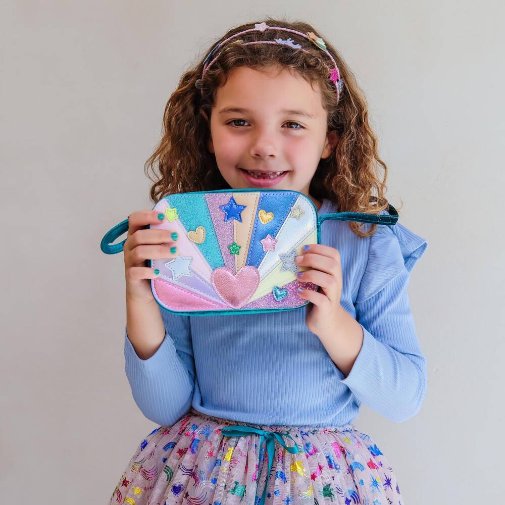 Mimi & Lula-Teal Blue Sparkly Stars Bag (17cm) | Childrensalon