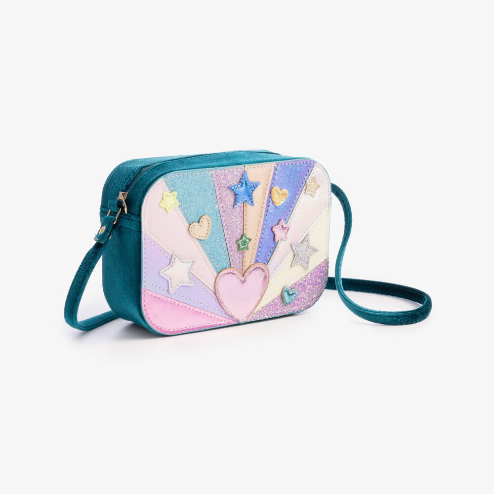Mimi & Lula-Teal Blue Sparkly Stars Bag (17cm) | Childrensalon