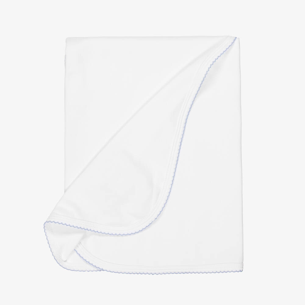 Mini-la-Mode-Baby Boys White Pima Cotton Peter Rabbit Blanket (95cm) | Childrensalon
