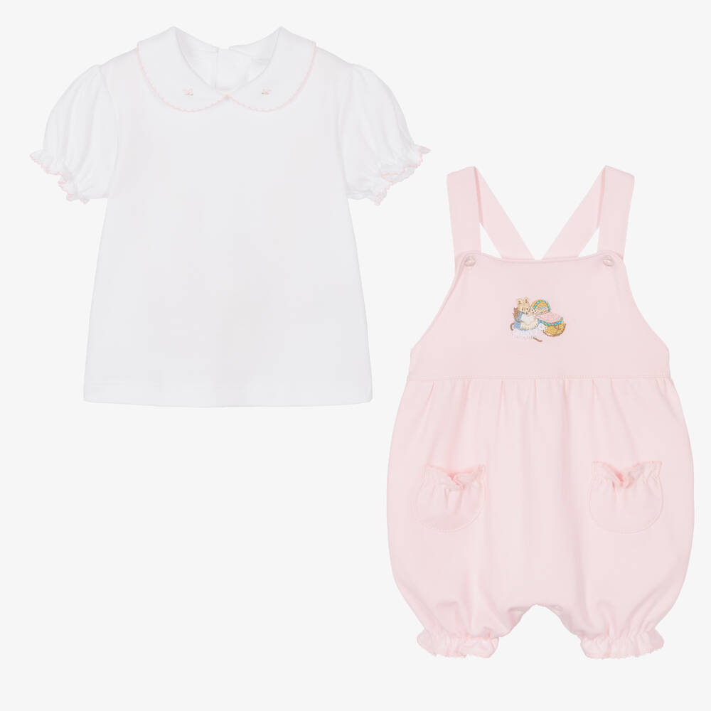 Mini-la-Mode-Baby Girls Peter Rabbit & Co Dungarees Set | Childrensalon