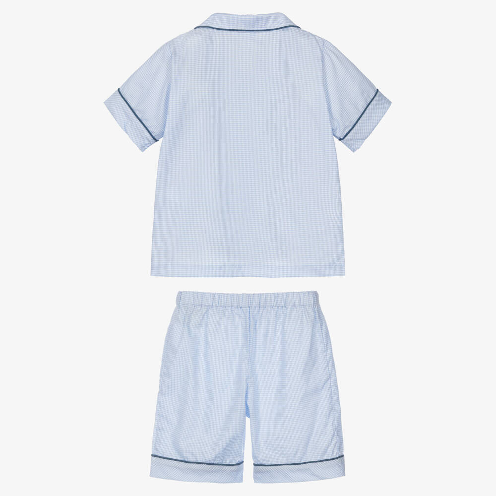 Mini-la-Mode-بيجاما بنقشة مربعات لون أزرق للأولاد | Childrensalon