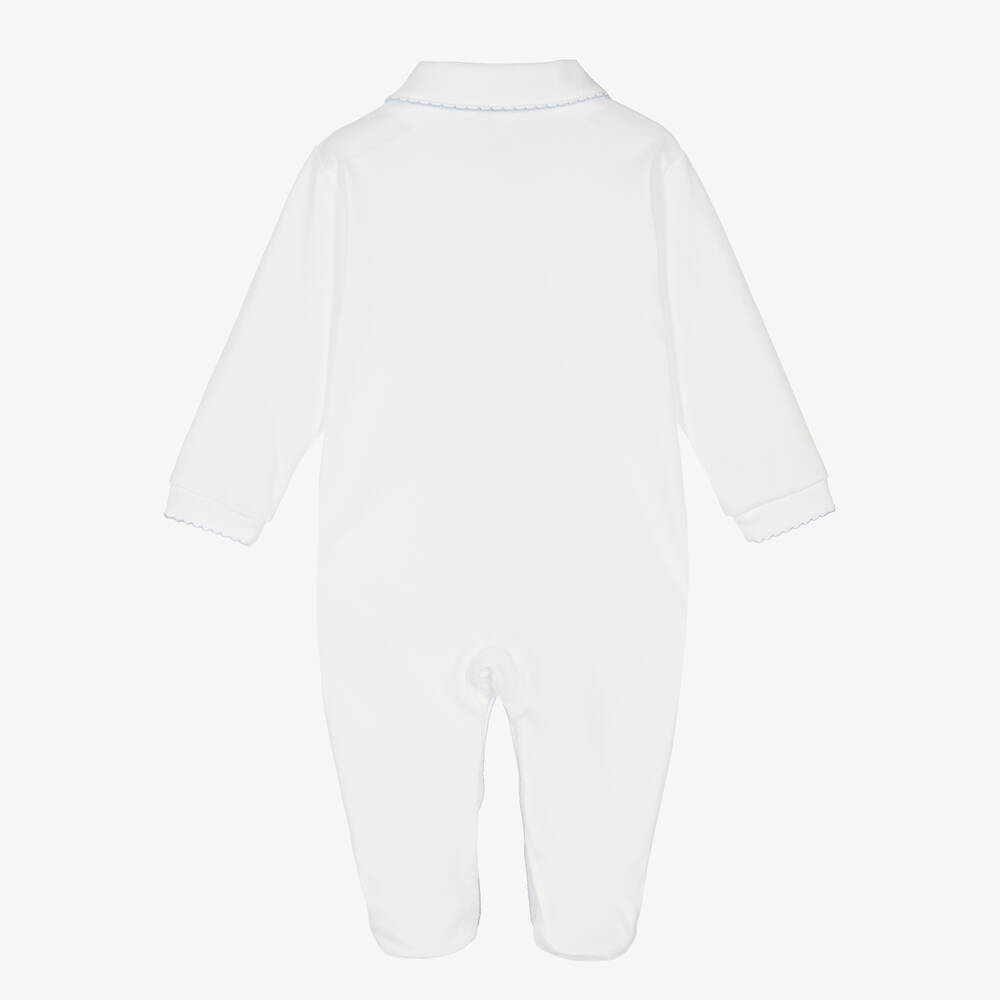 Mini-la-Mode-Boys White Peter Rabbit & Co Babygrow | Childrensalon