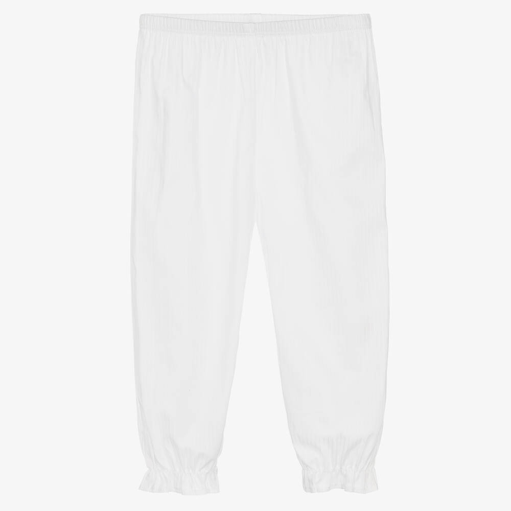 Mini-la-Mode-بيجاما قطن بيما لون أبيض بتطريز سموكينغ | Childrensalon